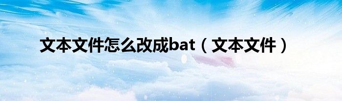 文本文件怎么改成bat（文本文件）