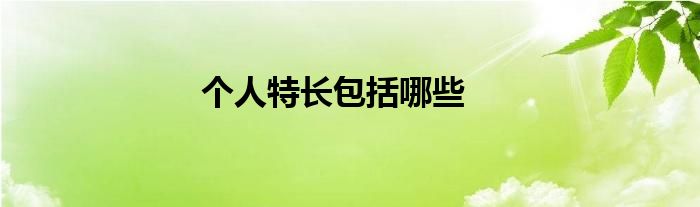 个人特长包括哪些
