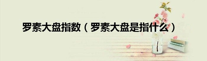 罗素大盘指数（罗素大盘是指什么）