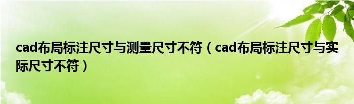 cad布局标注尺寸与测量尺寸不符(cad布局标注尺寸与实际尺寸不符)