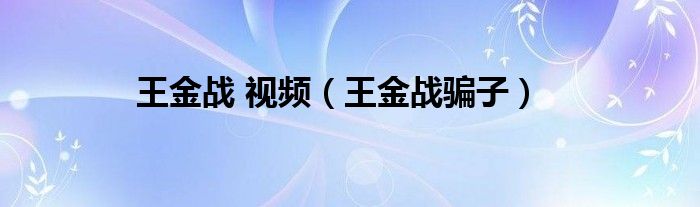 王金战 视频(王金战骗子)