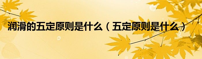 润滑的五定原则是什么(五定原则是什么)