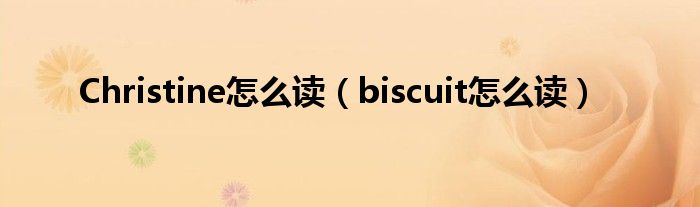 Christine怎么读(biscuit怎么读)