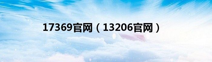 17369官网(13206官网)