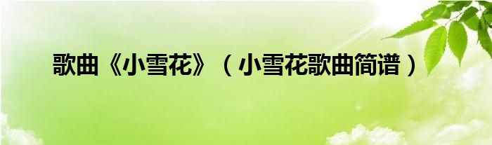 歌曲《小雪花》(小雪花歌曲简谱)