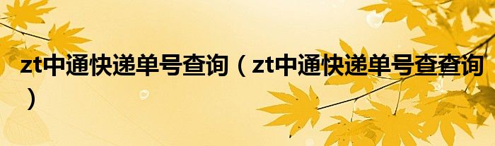 zt中通快递单号查询(zt中通快递单号查查询)