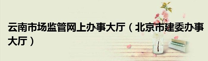 云南市场监管网上办事大厅(北京市建委办事大厅)