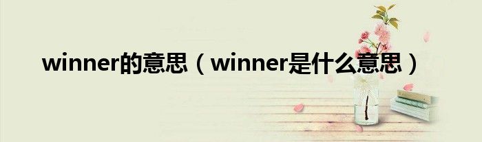 winner的意思(winner是什么意思)