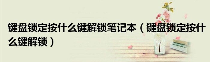 键盘锁定按什么键解锁笔记本(键盘锁定按什么键解锁)