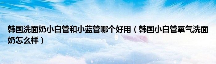 韩国洗面奶小白管和小蓝管哪个好用(韩国小白管氧气洗面奶怎么样)