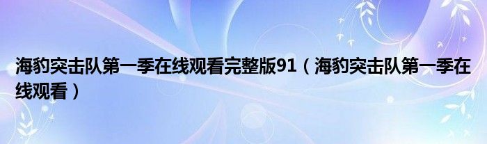 海豹突击队第一季在线观看完整版91(海豹突击队第一季在线观看)