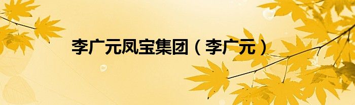李广元凤宝集团(李广元)
