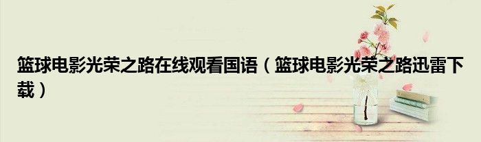 篮球电影光荣之路在线观看国语(篮球电影光荣之路迅雷下载)