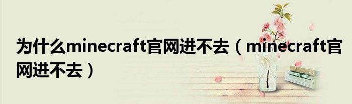 为什么minecraft官网进不去(minecraft官网进不去)