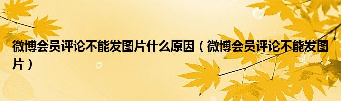 微博会员评论不能发图片什么原因(微博会员评论不能发图片)