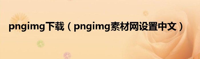pngimg下载(pngimg素材网设置中文)