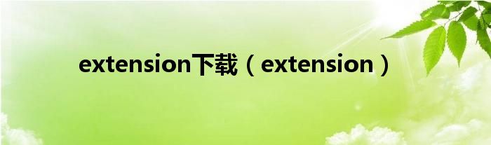 extension下载(extension)