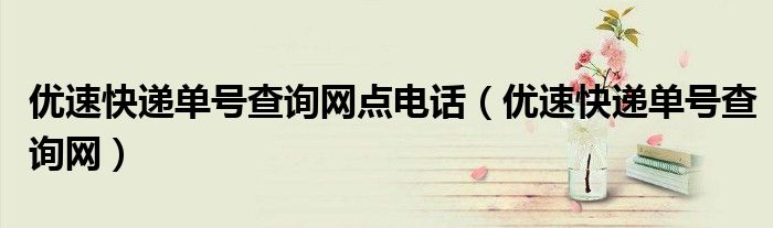 优速快递单号查询网点电话(优速快递单号查询网)