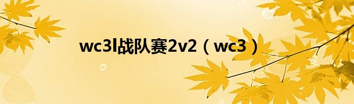 wc3l战队赛2v2(wc3)