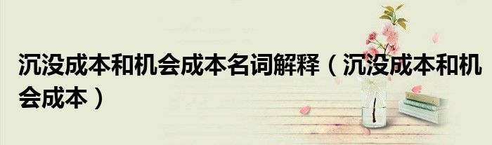 沉没成本和机会成本名词解释(沉没成本和机会成本)