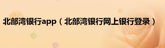 北部湾银行app(北部湾银行网上银行登录)