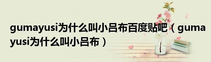 gumayusi为什么叫小吕布百度贴吧(gumayusi为什么叫小吕布)