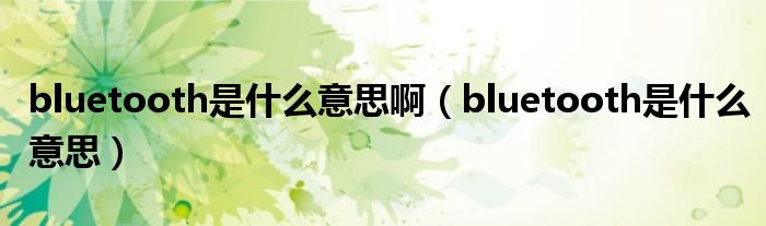 bluetooth是什么意思啊(bluetooth是什么意思)