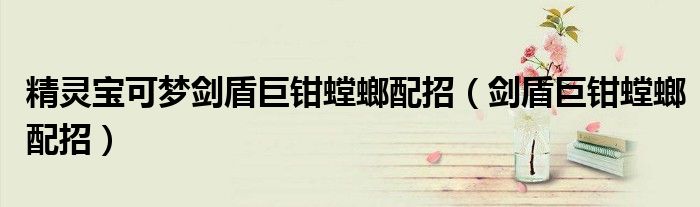 精灵宝可梦剑盾巨钳螳螂配招(剑盾巨钳螳螂配招)
