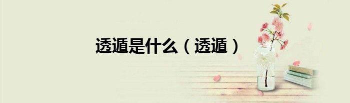 透遁是什么（透遁）