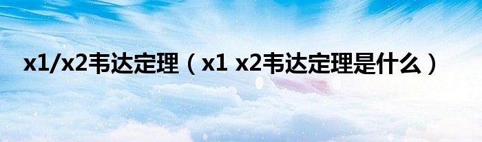 x1/x2韦达定理(x1 x2韦达定理是什么)