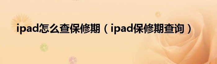 ipad怎么查保修期(ipad保修期查询)
