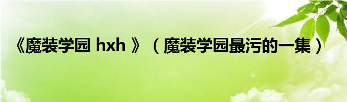 《魔装学园 hxh 》(魔装学园最污的一集)