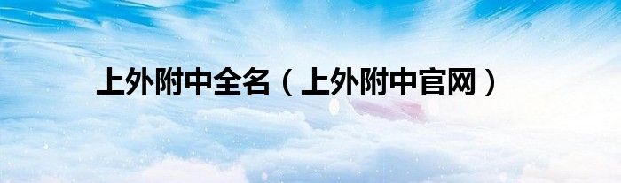上外附中全名(上外附中官网)