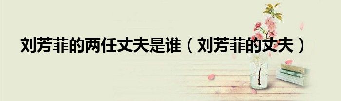 刘芳菲的两任丈夫是谁(刘芳菲的丈夫)