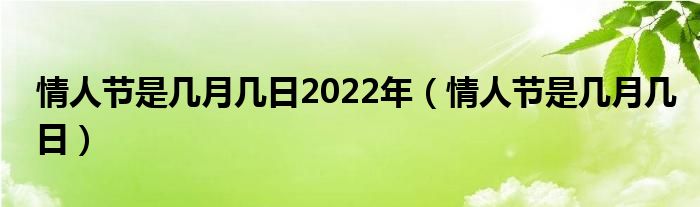 情人节是几月几日2022年(情人节是几月几日)
