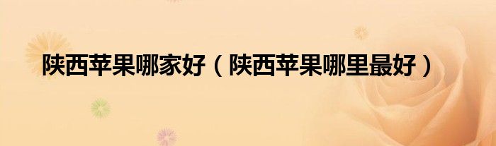 陕西苹果哪家好(陕西苹果哪里最好)