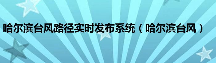 哈尔滨台风路径实时发布系统(哈尔滨台风)