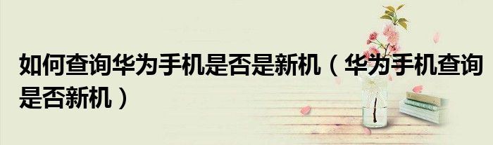 如何查询华为手机是否是新机(华为手机查询是否新机)