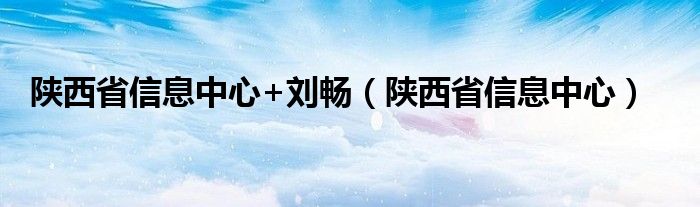 陕西省信息中心+刘畅（陕西省信息中心）