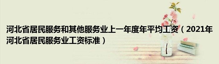 河北省居民服务和其他服务业上一年度年平均工资(2021年河北省居民服务业工资标准)