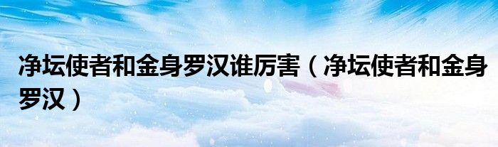 净坛使者和金身罗汉谁厉害(净坛使者和金身罗汉)