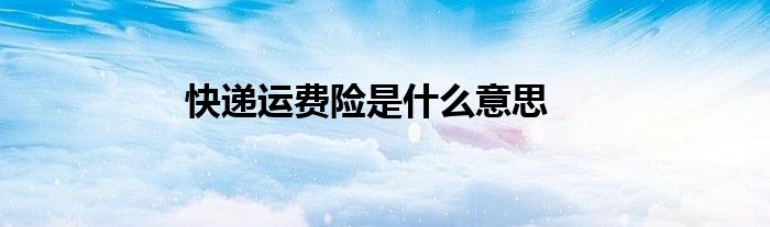 快递运费险是什么意思