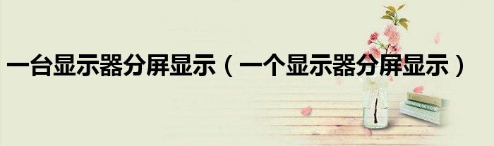 一台显示器分屏显示(一个显示器分屏显示)