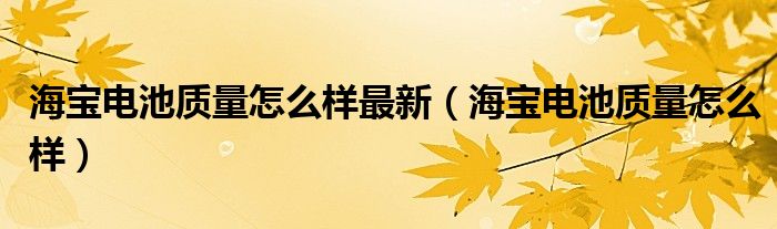 海宝电池质量怎么样最新(海宝电池质量怎么样)