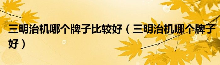 三明治机哪个牌子比较好(三明治机哪个牌子好)