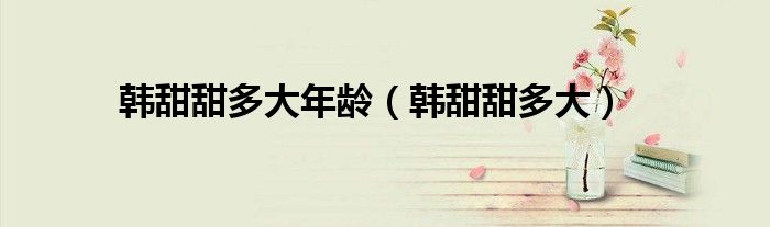 韩甜甜多大年龄(韩甜甜多大)