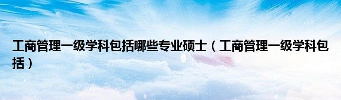 工商管理一级学科包括哪些专业硕士(工商管理一级学科包括)
