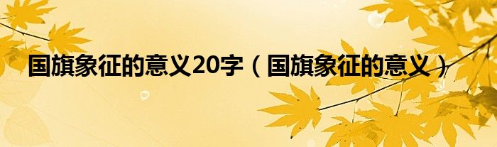 国旗象征的意义20字(国旗象征的意义)
