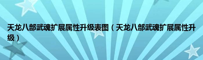 天龙八部武魂扩展属性升级表图(天龙八部武魂扩展属性升级)