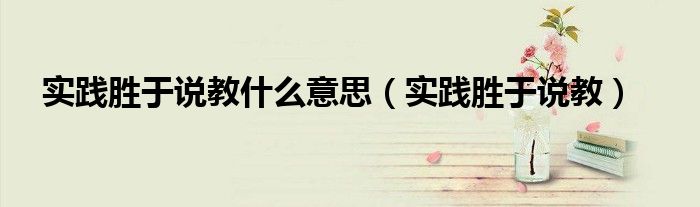 实践胜于说教什么意思(实践胜于说教)